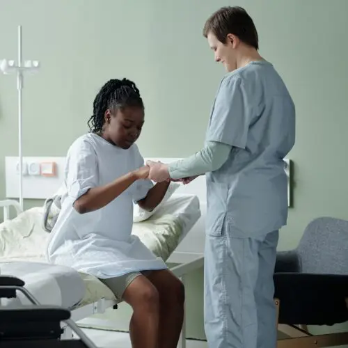 providing medical assistance in hospital room